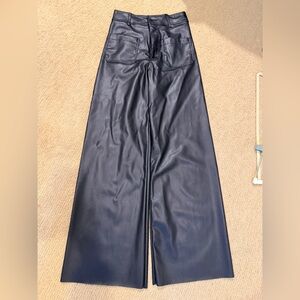 Zara Black Leather-Style Trousers